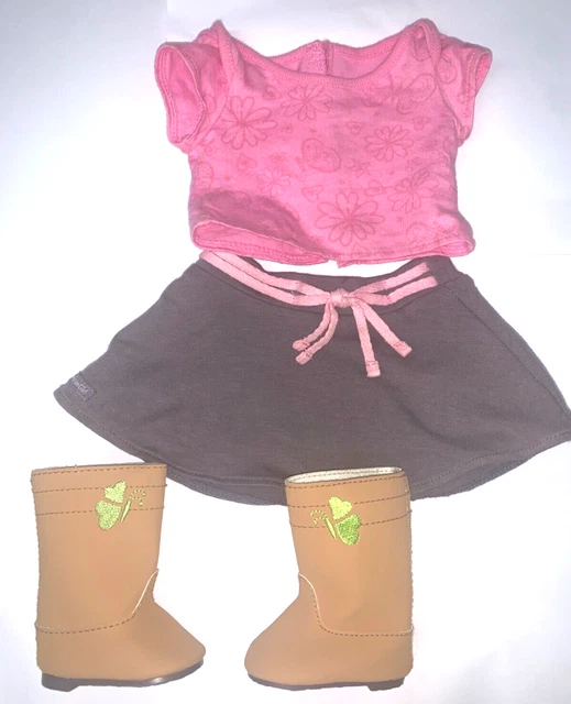 American Girl Doll Just Like You True Spirit Meet Outfit   2012 Top Skirt Boots