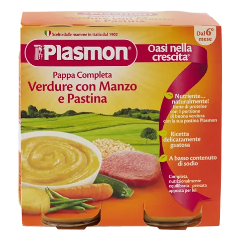 Plasmon Omogeneizzato Pappa Completa Verdure Pastina Manzo