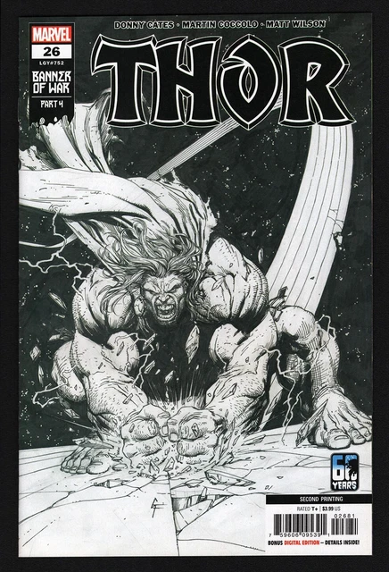 THOR #26 Gary Frank 2nd Print 1:10 Sketch Variant NM