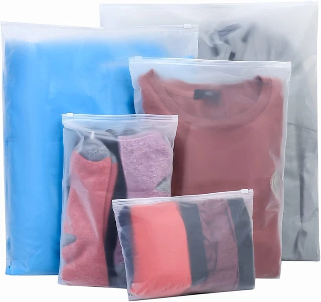 Sacs PEVA épais Anti-poussière Lot De 20 Sacs De Voyage Imperméables - 5 Tailles, Fermeture Zip, Transparents, Pour Vêtements Et Cosmétiques
