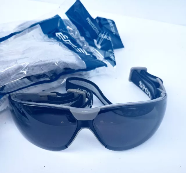 (lot 3) ERB Sport Boas Safety Glasses with Gray Frame and Smoke Lens