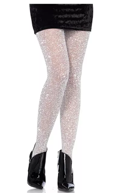 Lurex Shimmer Tights by Leg Ave (SILVER) ORIGINAL.