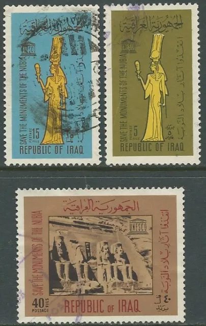 Irak Iraq 1966 used Mi.450/52 Nubische Denkmäler Monuments Statue [gc397]