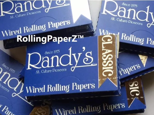 New! 5 PACKS - Randy's CLASSIC 1 1/4 Size - WIRED Cigarette Rolling Papers HEMP