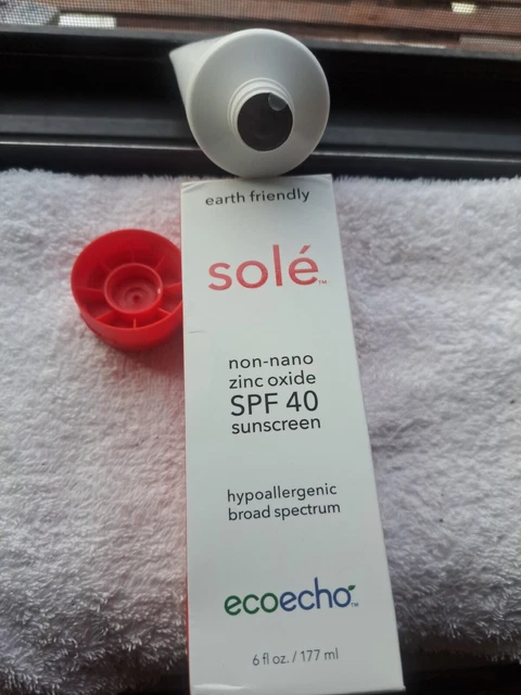 Sole ecoecho non-nano 17.5% zinc oxide SPF 40 6oz JUMBO SIZE FACTORY SEALED NEW