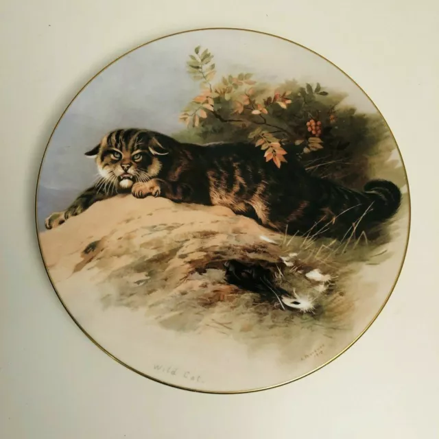 Royal Worcester China Thorburn 'The Wild Cat' Natural History Collectable Plate