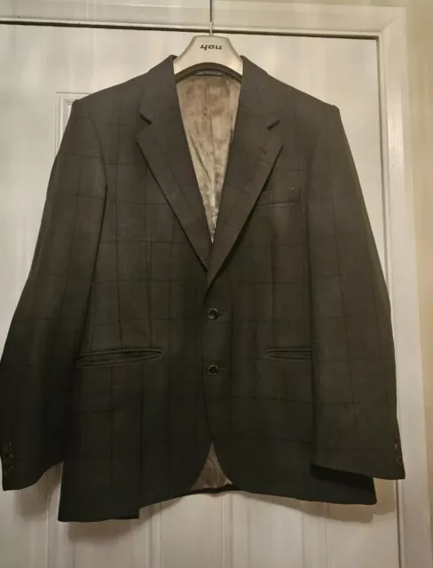 John G Hardy Of London Vintage Wool Tweed Country Blazer Jacket Check Sz 40R