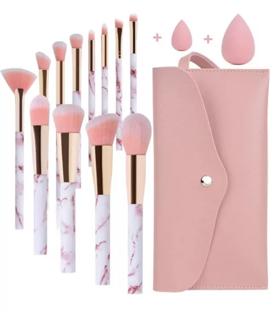 Set pennelli make-up professionali in fibra sintetica morbida 14 pezzi