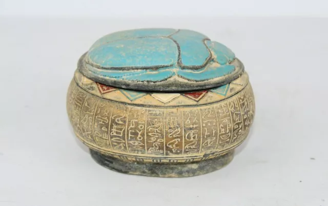 Seltene antike pharaonische antike Skarabäus-Amulett-Box aus der... 3