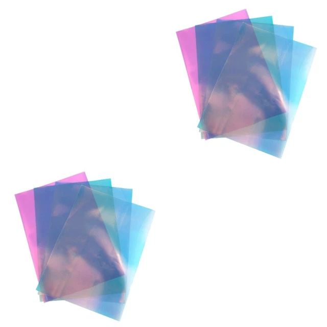 8 hojas A4 película transparente arco iris PVC brillo hágalo usted mismo ropa de equipaje tela
