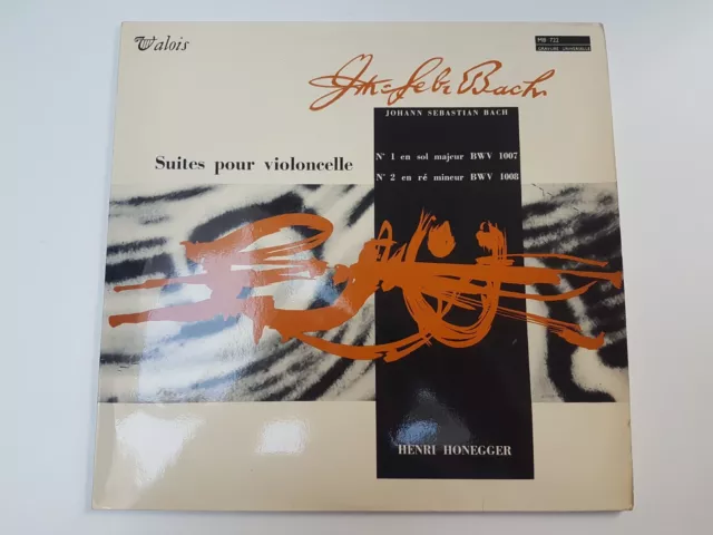 Henri Honegger Bach Suites Pour Violoncelle Seul Nos, 1,2 Lp Nm