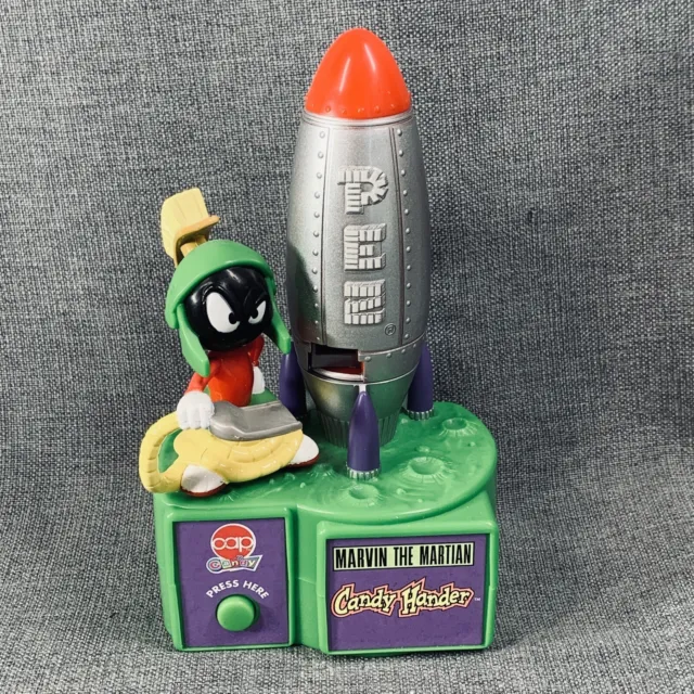 Vintage Marvin The Martian Candy Hander Battery Pez Dispenser Looney Tunes 1998