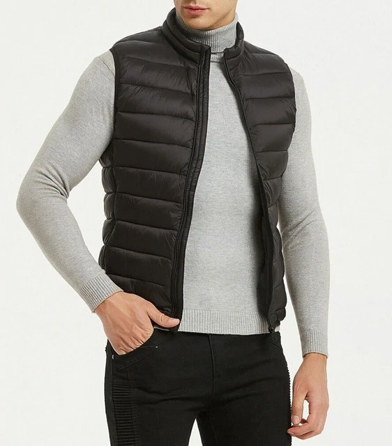 Giubbotto uomo piumino invernale smanicato gilet giacca nero da M L XL 2XL 3XL 5