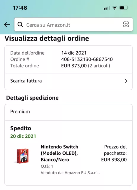 Nintendo Switch Modello OLED HEG-001 Console Portatile - 64GB - Bianco