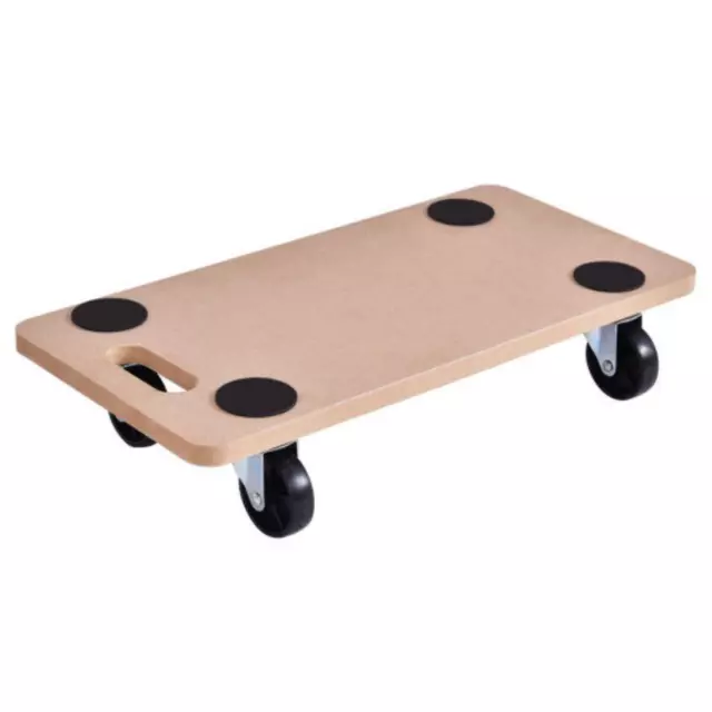 Brown - S.L.I.C.K.B.L.U.E 440 Lbs Heavy Duty Wooden Platform Dolly Cart|646