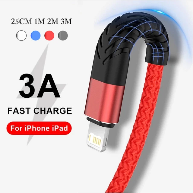 2m 3m Long Fast Charging USB Charger Cable For  iPhone 7 8 11 12 13 14 Pro Cord