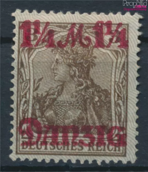 Briefmarken Danzig 1920 Mi 27II Unterdruckspitzen nach unten mit Falz (10221806