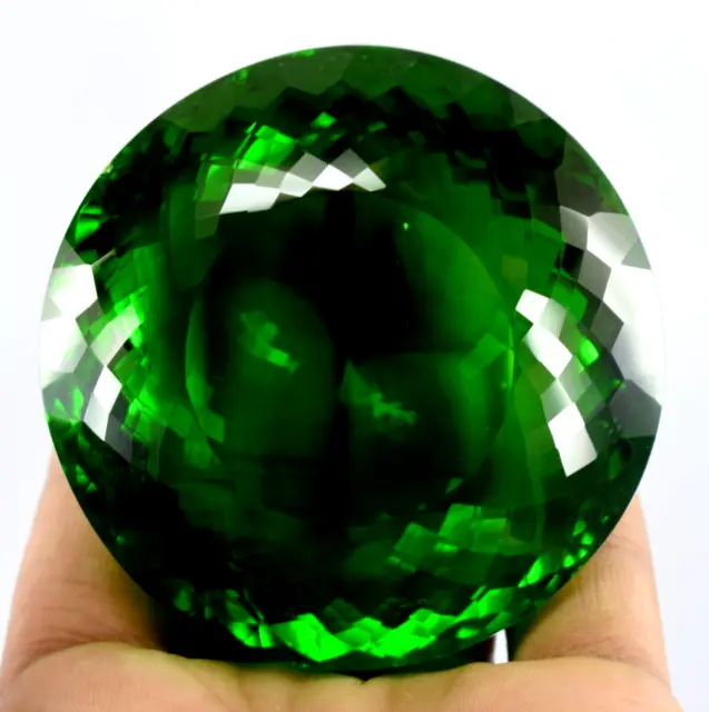 1000 Ct+ Lovely Certified Natural Big Size Green Topaz Round Cut Loose Gemstone.