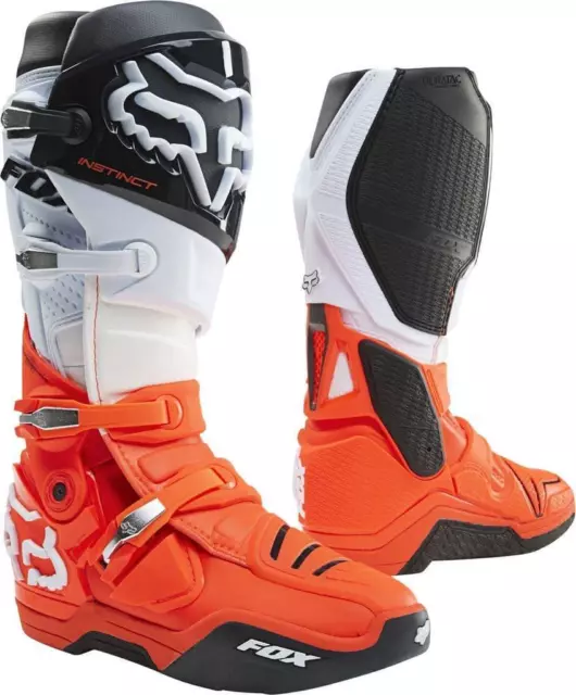 SALE Fox Instinct Motocross Off Road Boots - Black White Orange