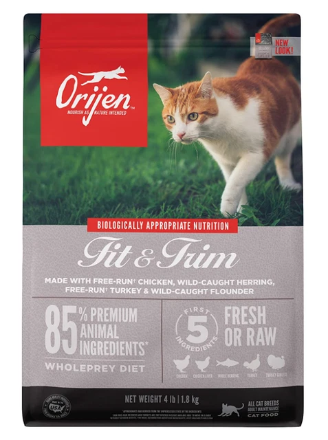 ORIJEN Fit & Trim Grain-Free Dry Cat Food, 4 lb