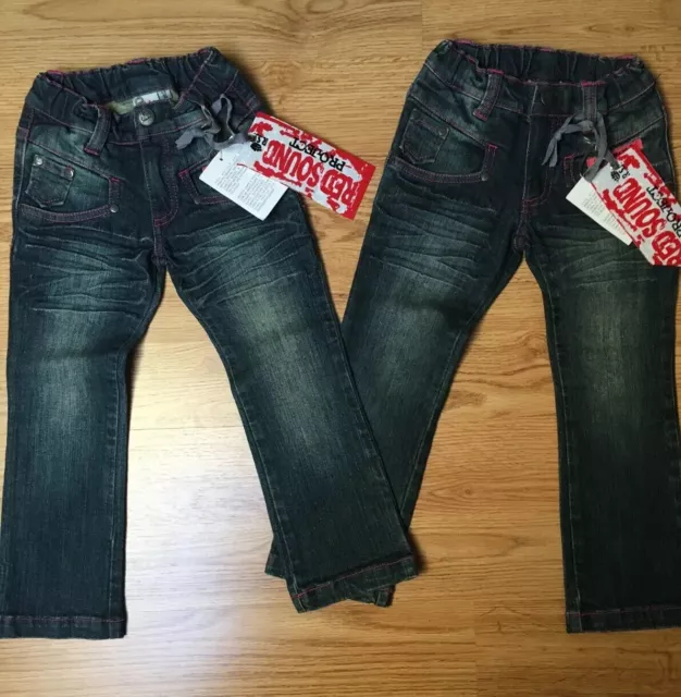 Set 2 Pezzi Red Sound Jeans Bambina/Girl Tg.2 -3 Anni Nuovo Con Etichette