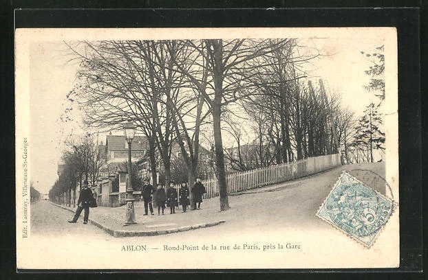 CPA Ablon, Rond-Point de la rue de Paris, près la Gare 1905