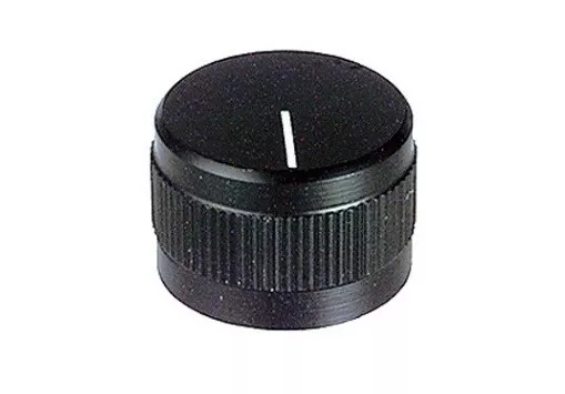 Manopola per potenziometro asse 6mm in alluminio nero diametro 18,5mm knob 1395