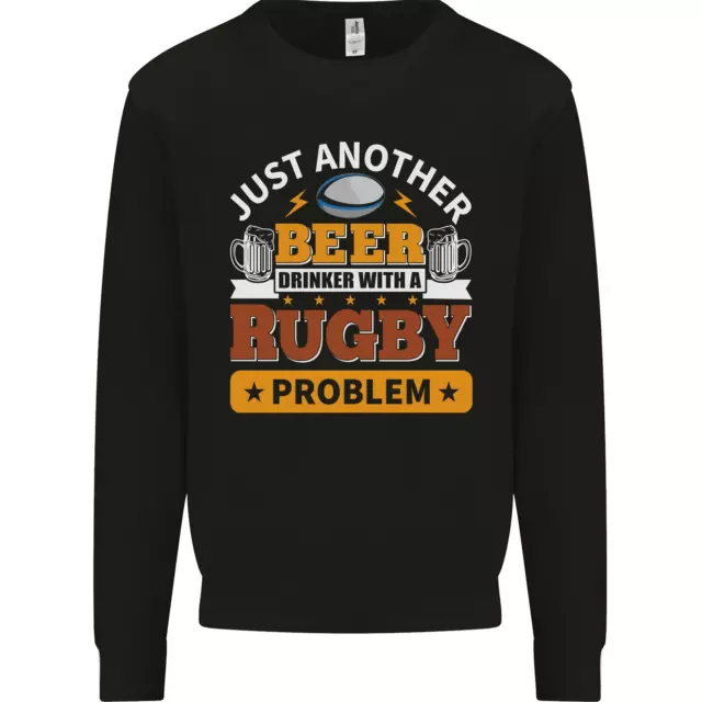Beer Drinker With Rugby Problem Mens Sweatshirt Jumper