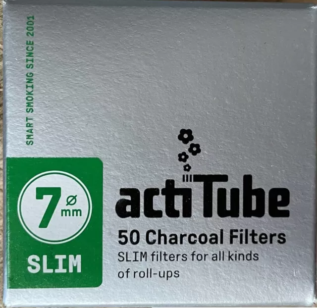 50 x ActiTube Slim Aktivkohle Filter zum Eindrehen, 7mm Aktivkohlefilter