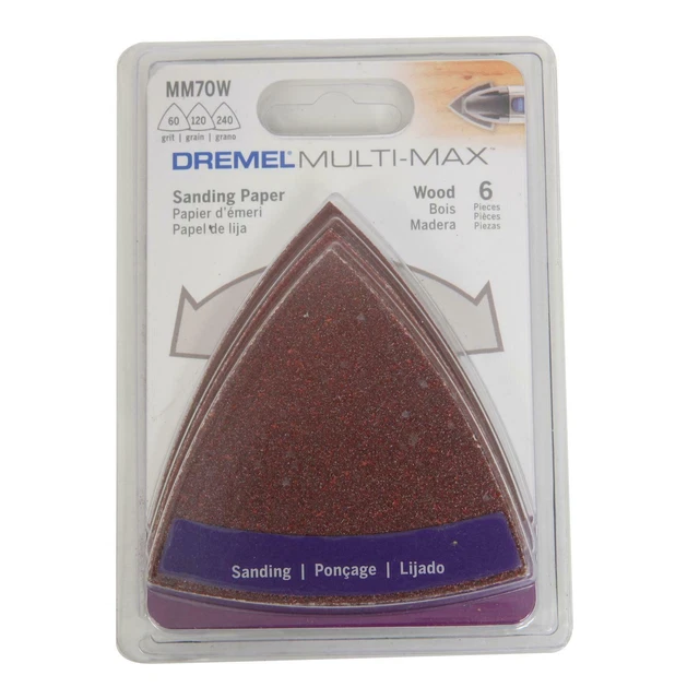 Dremel MM70W 6 Piece Multi-Max 60, 120, 240 Grit Sandpaper