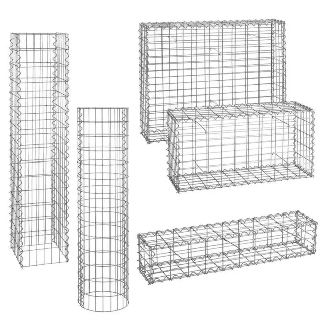 Gabionen Steinkorb Steingabionen Wand Draht Mauer Säule rund Zaun Gitter 1er/2er