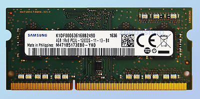 Samsung 4GB DDR3L 1600MHz Laptop RAM ~ PC3L-12800S di memoria SODIMM 1Rx8 1.35v 204