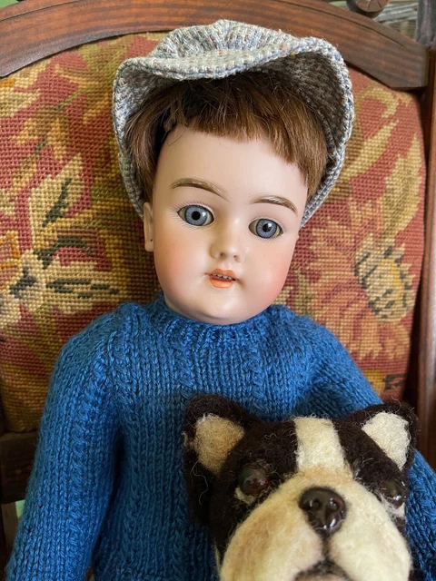 20" Antique Heinrich Handwerck Bisque Doll ~Rare HTF 119 mold , Adorable Boy
