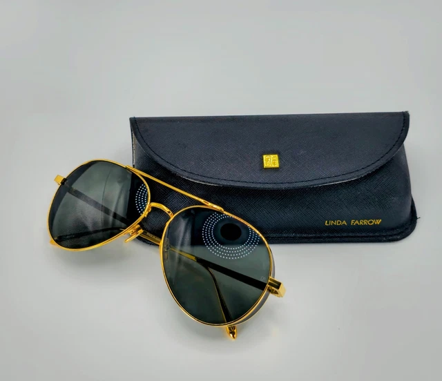 LINDA FARROW LFL 790/7 Oversized Sunglasses Acetate Navy  display picture 3