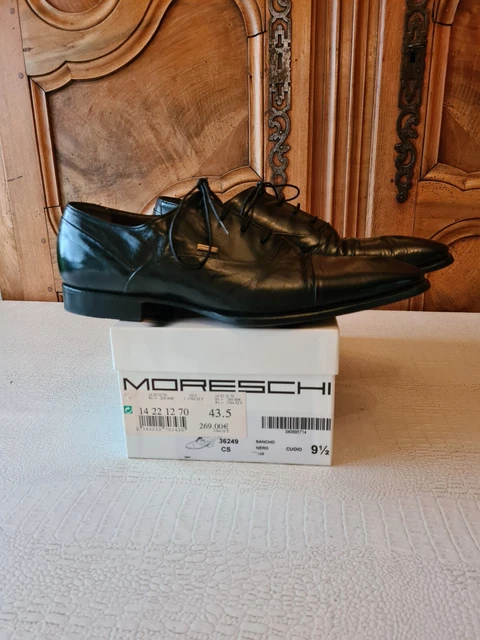 Chaussures Habillées Homme Cuir MORESCHI Noir - 43.5 9.5 - A Lacets