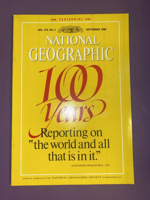 NATIONAL GEOGRAPHIC MAGAZINE 100 Years September 1988 Vol 174 No 3 #578 ...