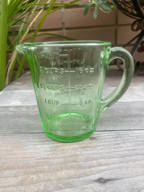 Green Depression Glass 1pt Jug