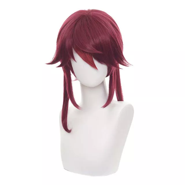 GENSHIN IMPACT ROSARIA Red Cosplay Wig Anime Exhibition Heat Resistant ...