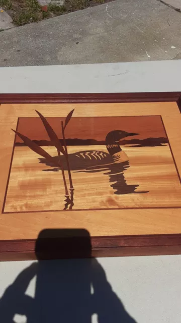 Vintage Wood Inlay Art. Many Different Woods Used. Listed. Must See!