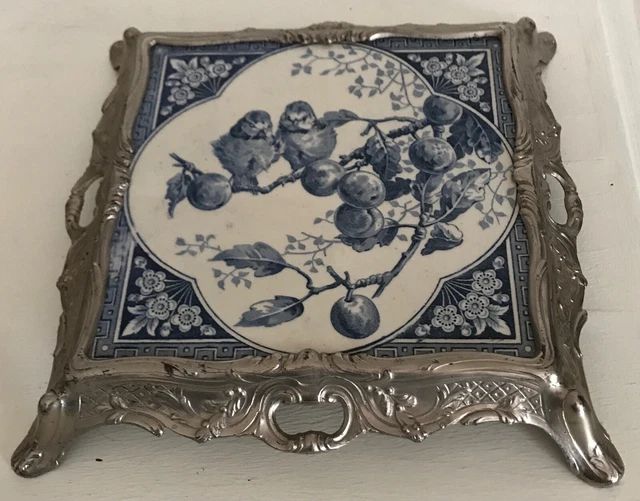 Carreau dessous de plat en faïence, émaux de Gien | Selency