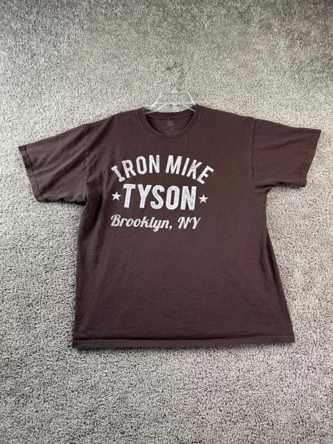 Boxing Hall Of Fame Iron Mike Tyson Shirt Mens Extra Large Brown White Casual *