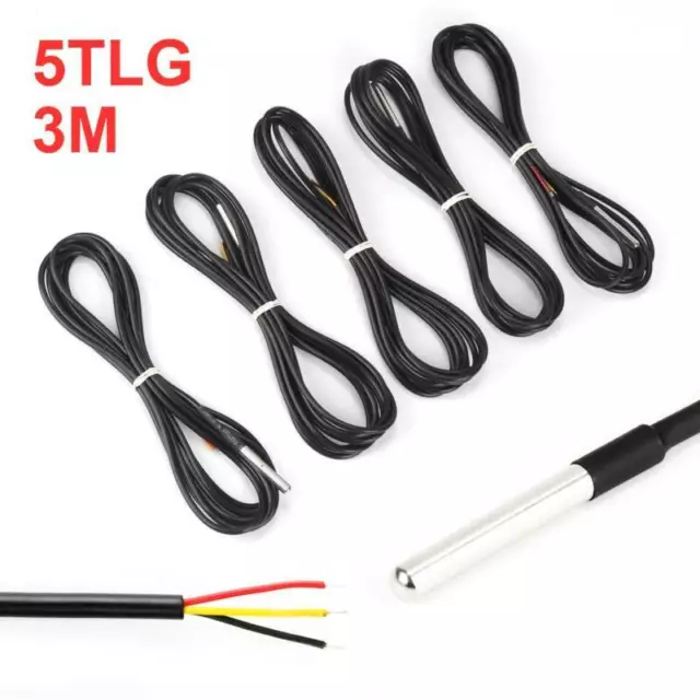 5x DS18B20 Waterproof Temperature Temp Sensor Thermal Probe UK