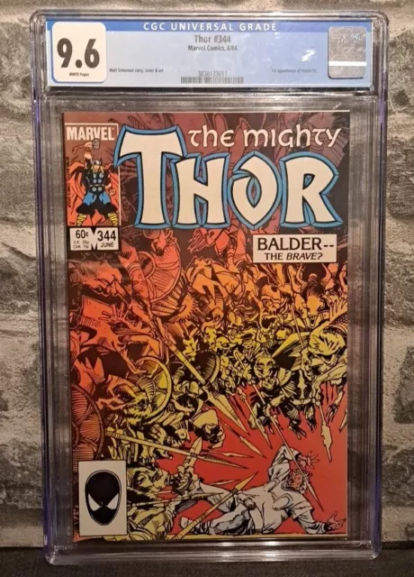 The Mighty Thor #344 CGC 9.6 1st Appearance of Malekith Marvel 1984