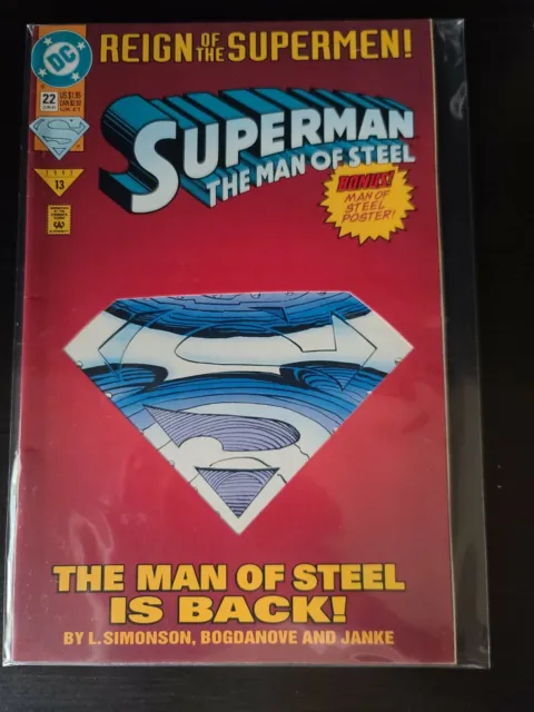 Superman: The Man of Steel #22 Die-Cut Cover Edition DC Comics 1993 Fine