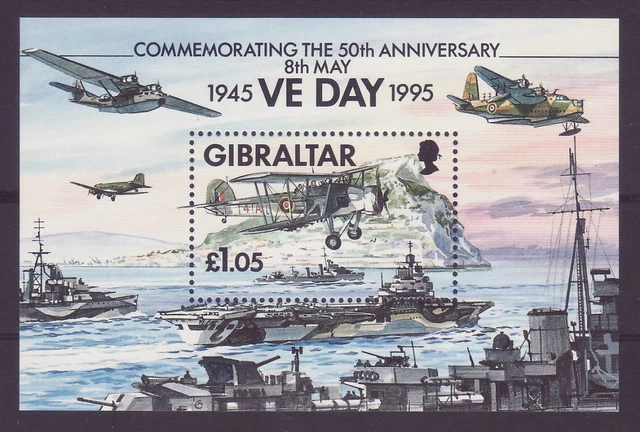 Gibraltar Flugzeuge 2. WK Blockausgabe postfrisch ** MNH H302