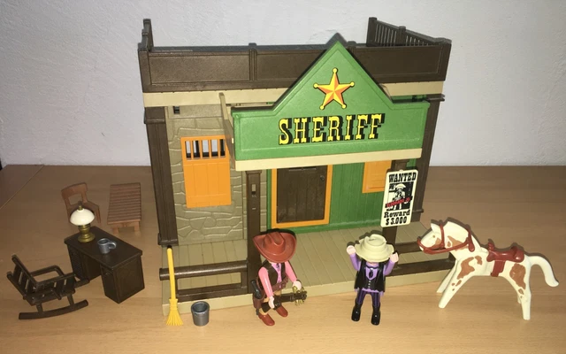 PLAYMOBIL VINTAGE WESTERN maisons saloon façade jaune fenêtres set 3461
