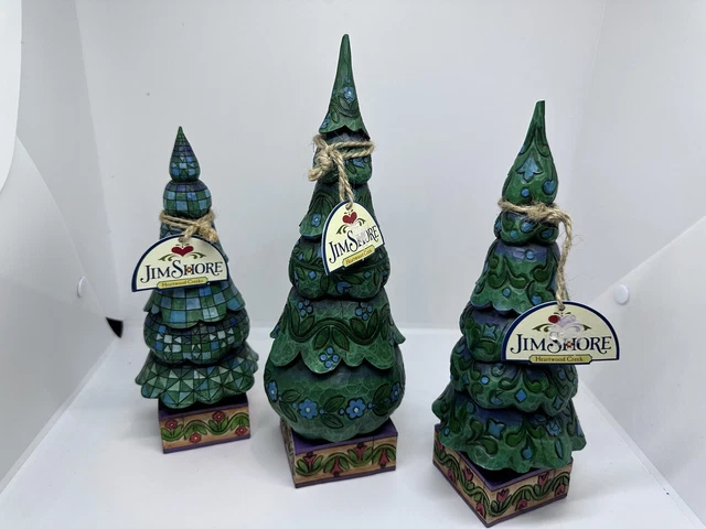 Jim Shore 2007 O'Tannenbaum Christmas Trees Set of 3 #4008112 (READ DESCRIPTION) Jim Shore 2007 O'Tannenbaum Christmas Trees Set of 3 #4008112 (READ DESCRIPTION)