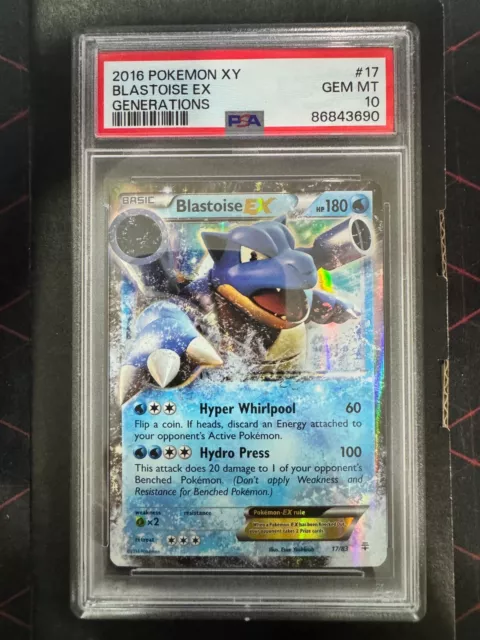 Blastoise -Ex 17/83 Psa 10 Xy Generations Pokemon Tcg Holo Rare English