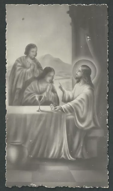 Estampa antigua de la Santa Cena andachtsbild santino holy card santini