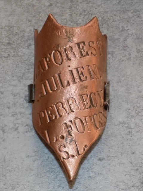 Plaque De Vélo Ancienne Laforest Julien – Bronze, Perrecy-les-Forges, Années 30